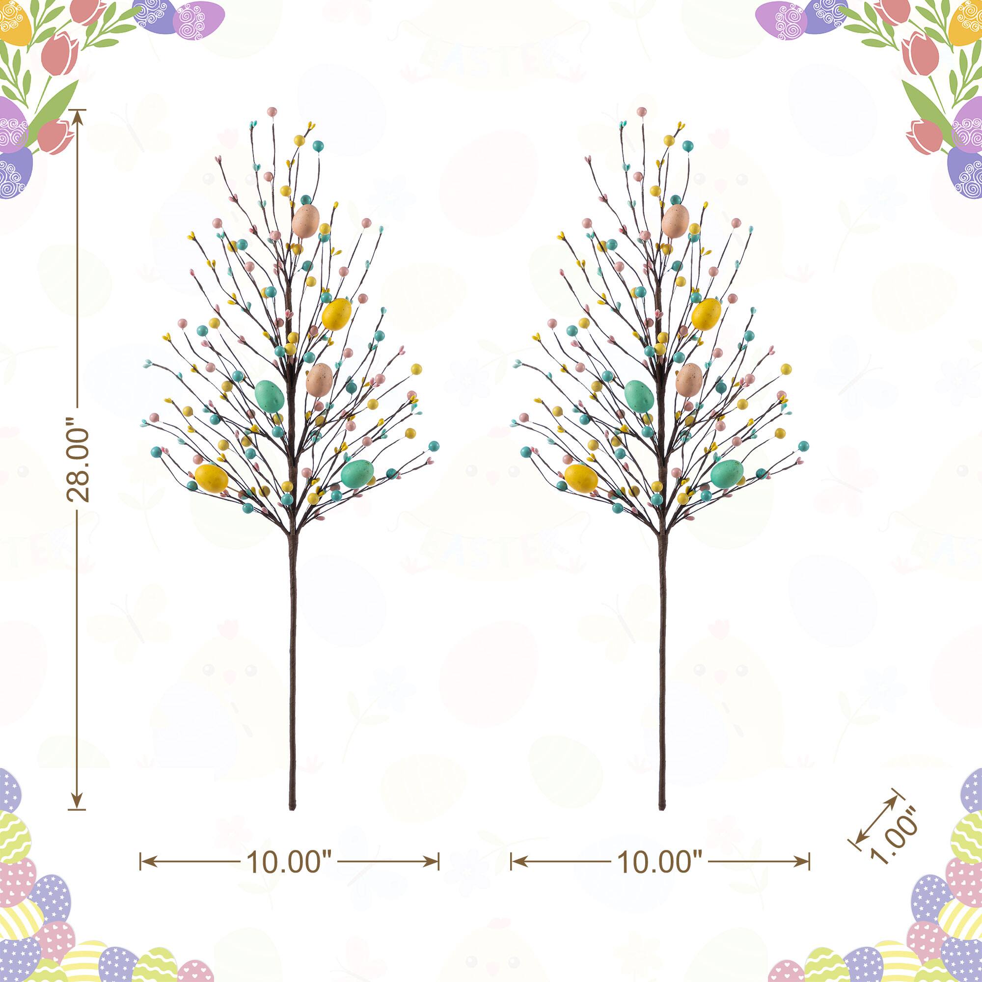 Glitzhome® 28" Easter Berries & Eggs Picks Set